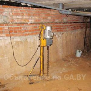 Выполню Бурение скважины на воду в подвале дома / гаража 